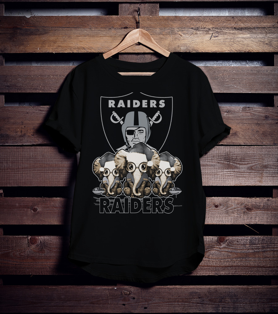 Elephan Xmas Raiders Football Fan T-Shirt