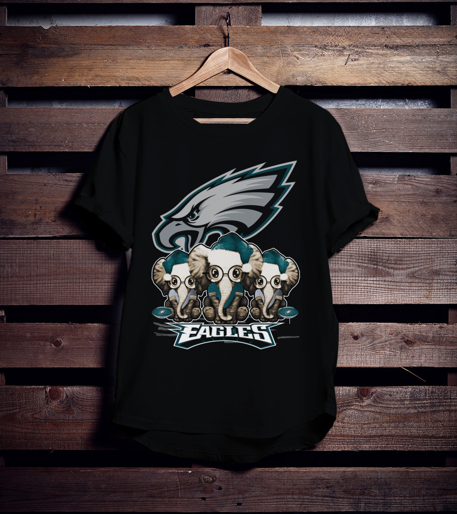 Philadelphia Eagles Elephan Xmas Holiday Spirit T-Shirt