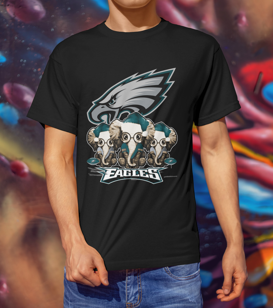 Philadelphia Eagles Elephan Xmas Holiday Spirit T-Shirt