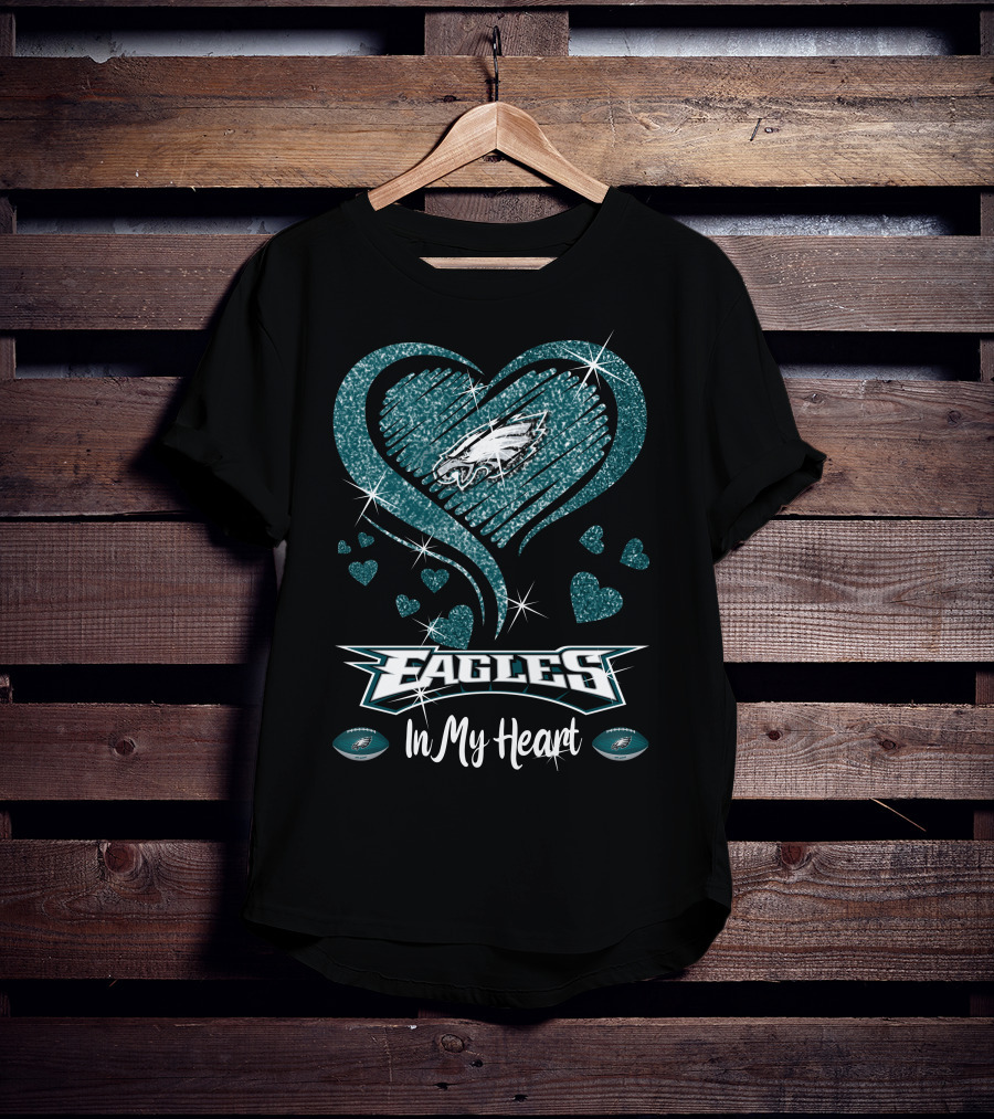 Philadelphia Eagles Heart Sparkle T-Shirt