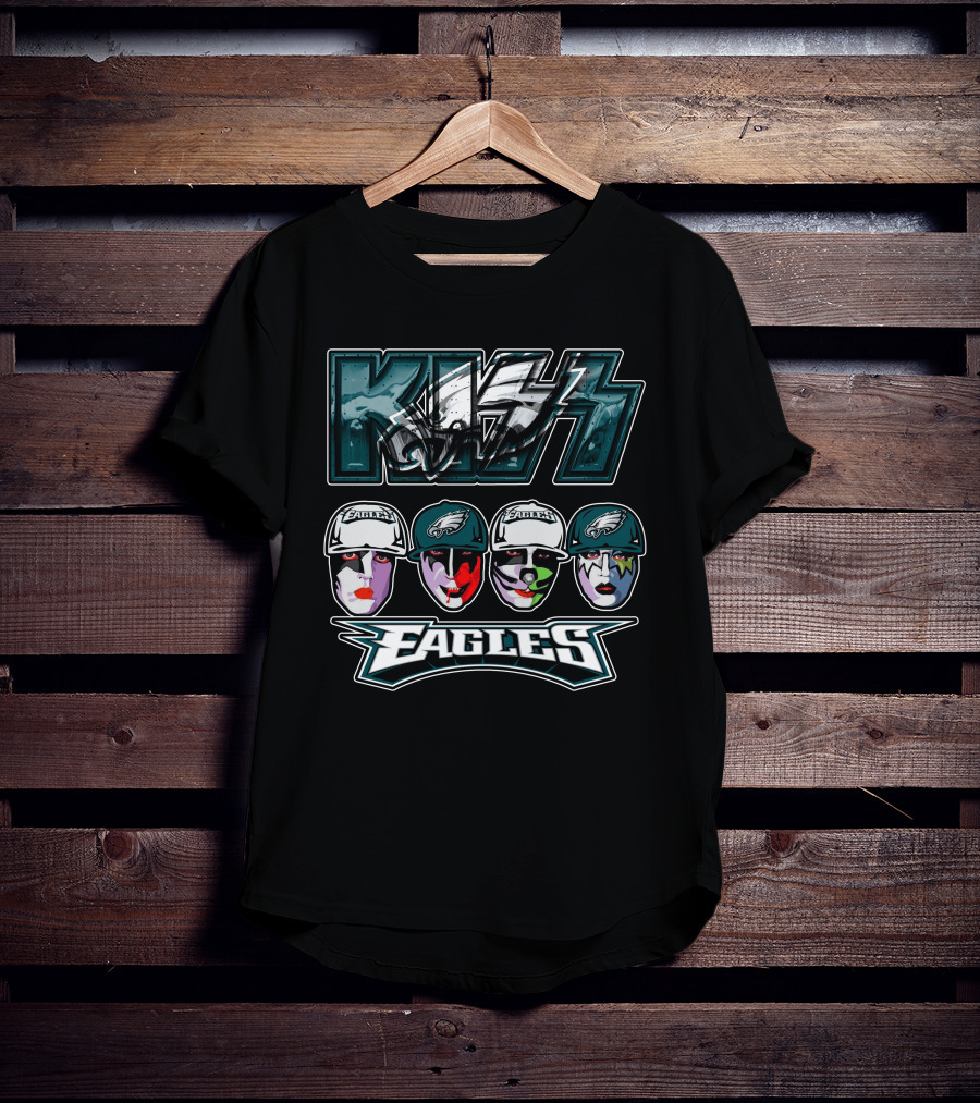 Kiss Band Meets Philadelphia Eagles Face Paint Fans T-Shirt
