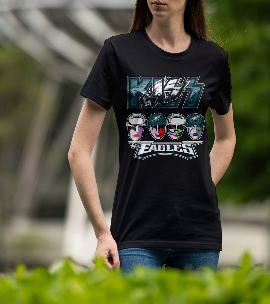 Kiss Band Meets Philadelphia Eagles Face Paint Fans T-Shirt