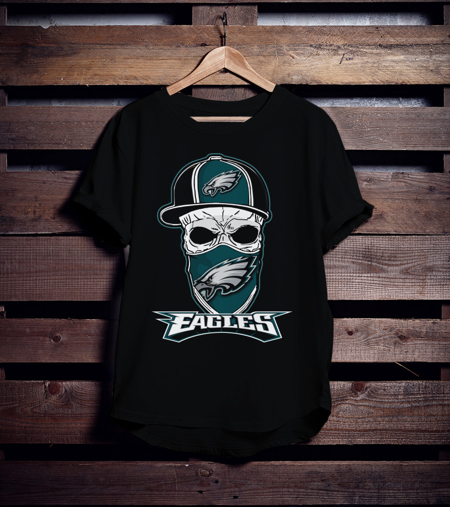Philadelphia Eagles Skull Cap Mask T-Shirt