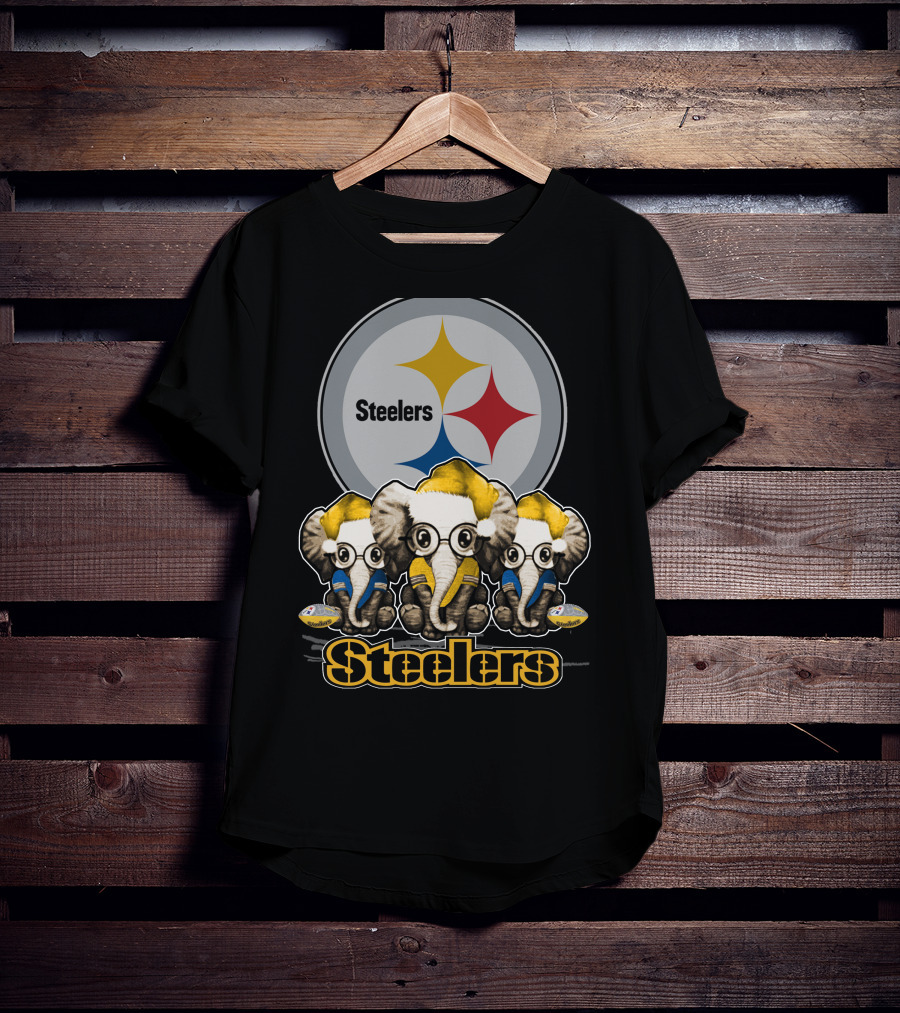 Pittsburgh Steelers Christmas Elephants T-Shirt