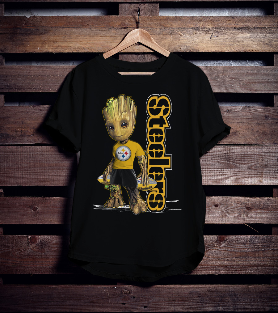 Groot Steelers Pittsburgh Football Fan Character T-Shirt