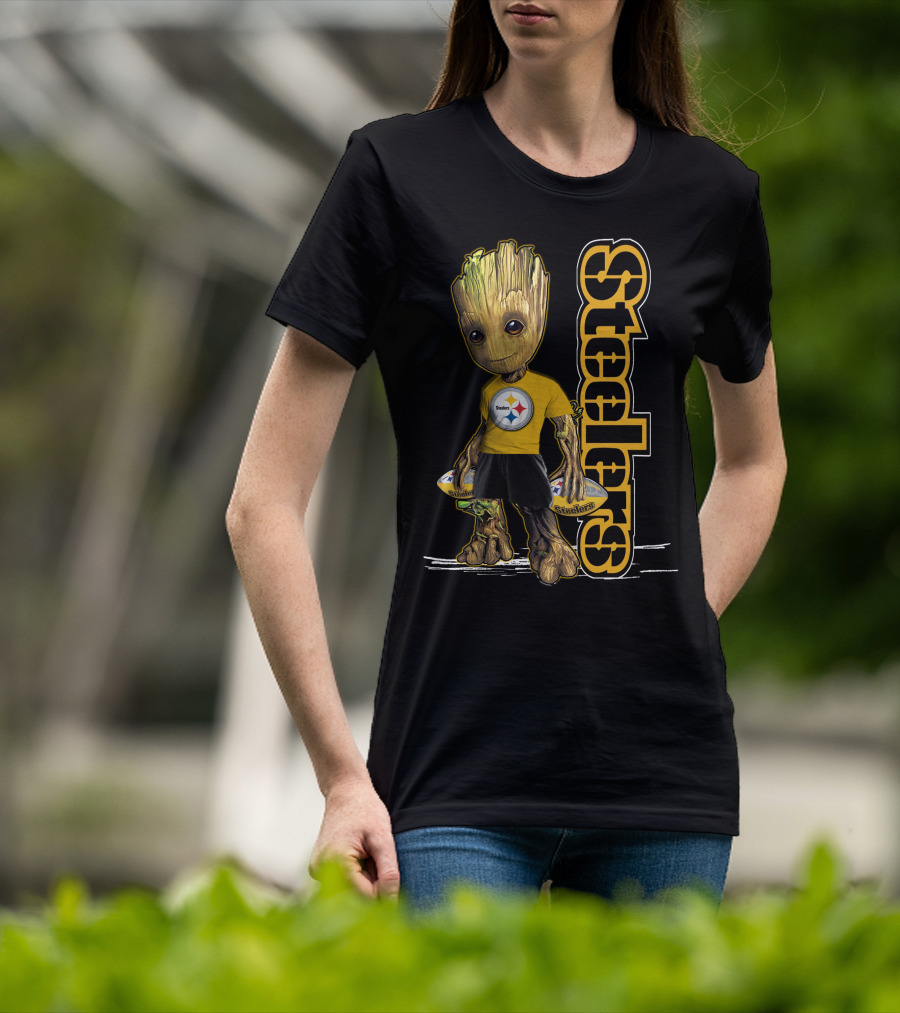 Groot Steelers Pittsburgh Football Fan Character T-Shirt