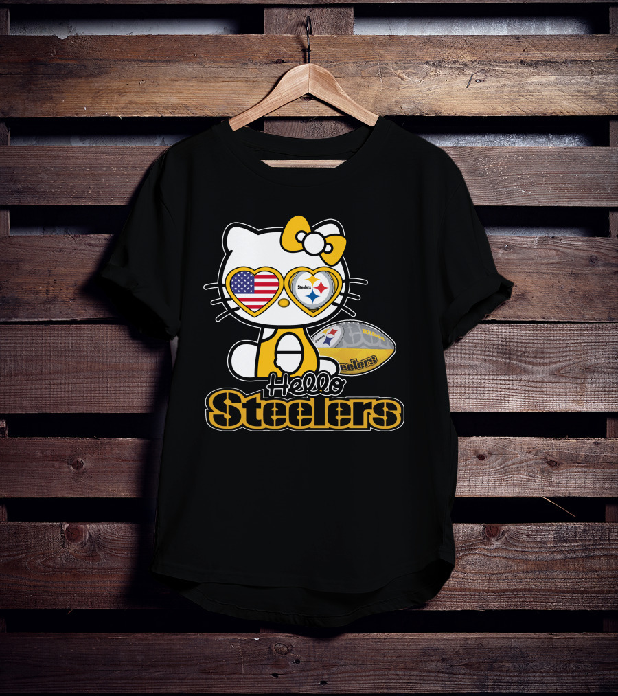 Hello Steelers Hello Kitty Pittsburgh Football T-Shirt