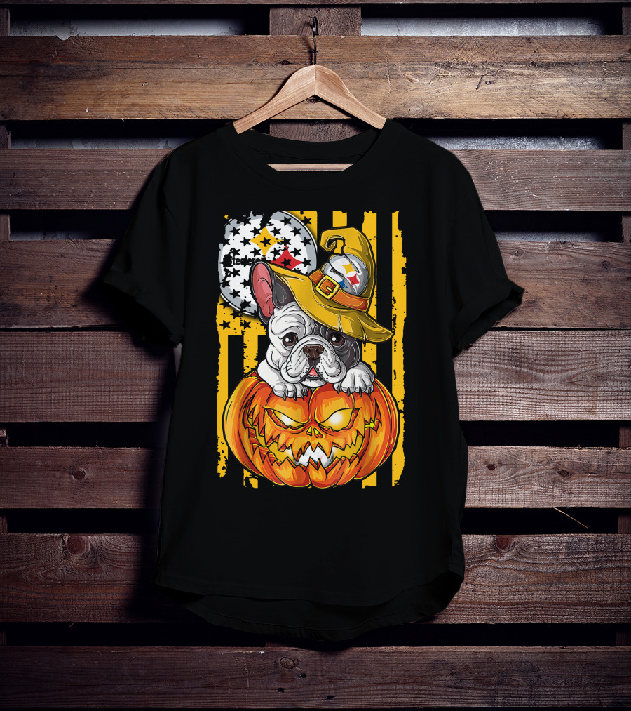 Steelers Bulldog Halloween Pumpkin Pittsburgh T-Shirt