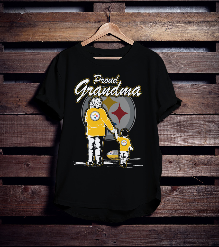 Proud Grandma Pittsburgh Steelers Football Family Fan T-Shirt