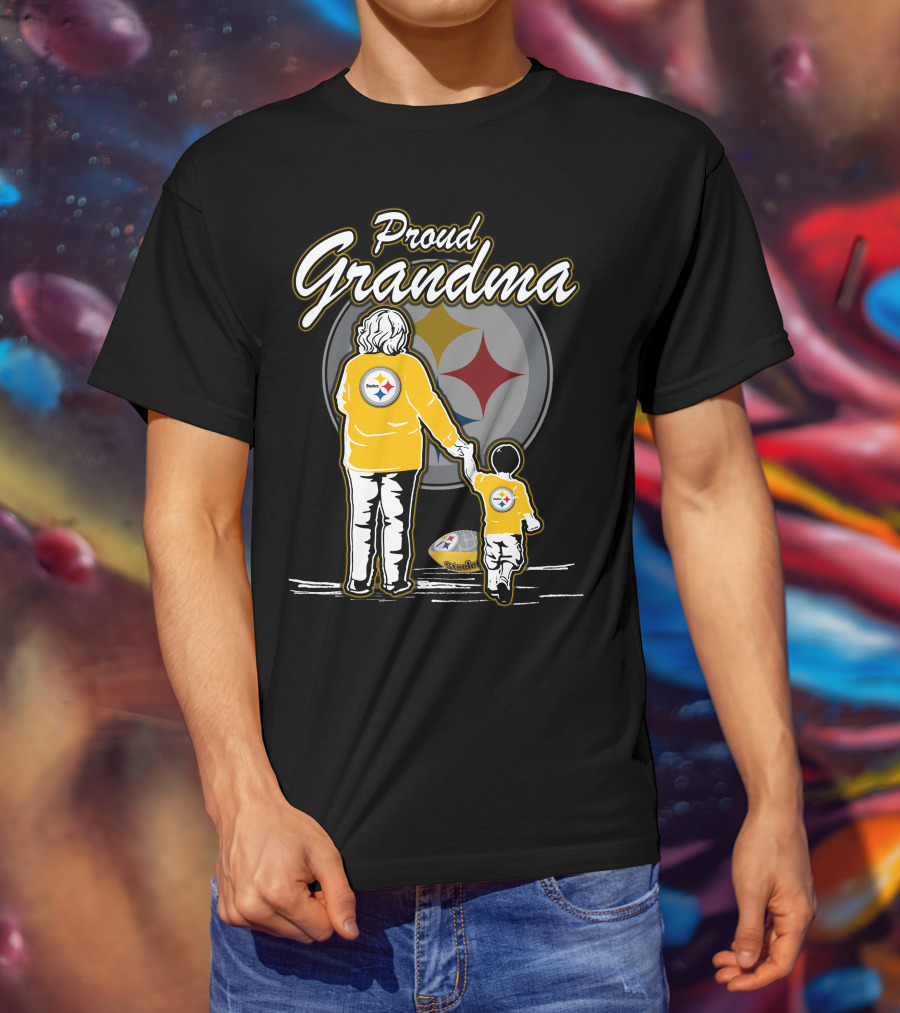 Proud Grandma Pittsburgh Steelers Football Family Fan T-Shirt