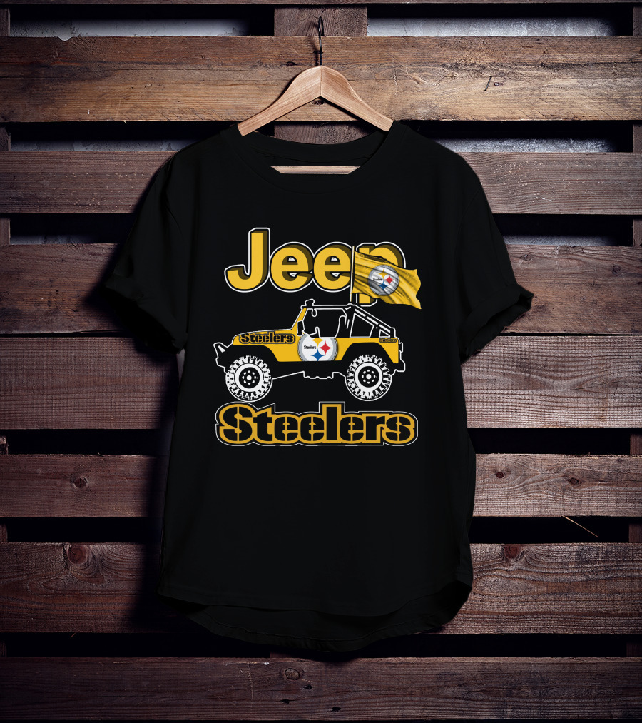 Jeep Pittsburgh Steelers Off-Road Adventure With Team Flag T-Shirt