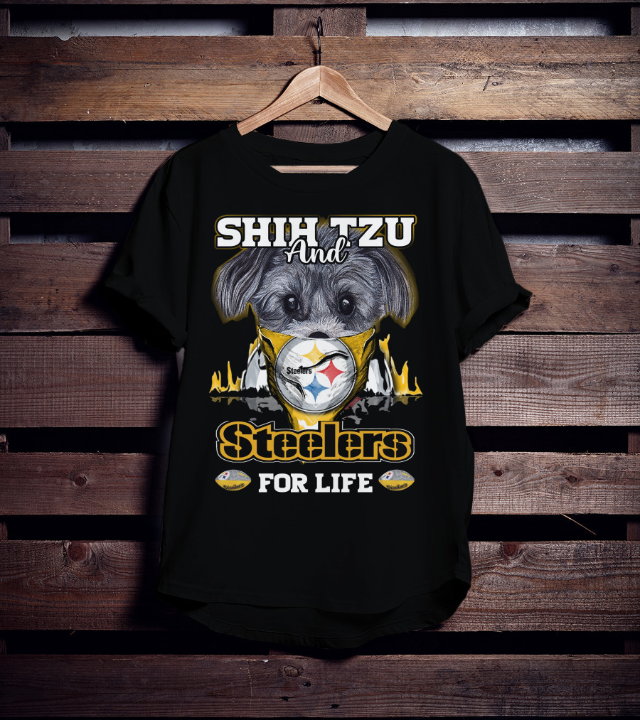 Shih Tzu And Steelers For Life T-Shirt