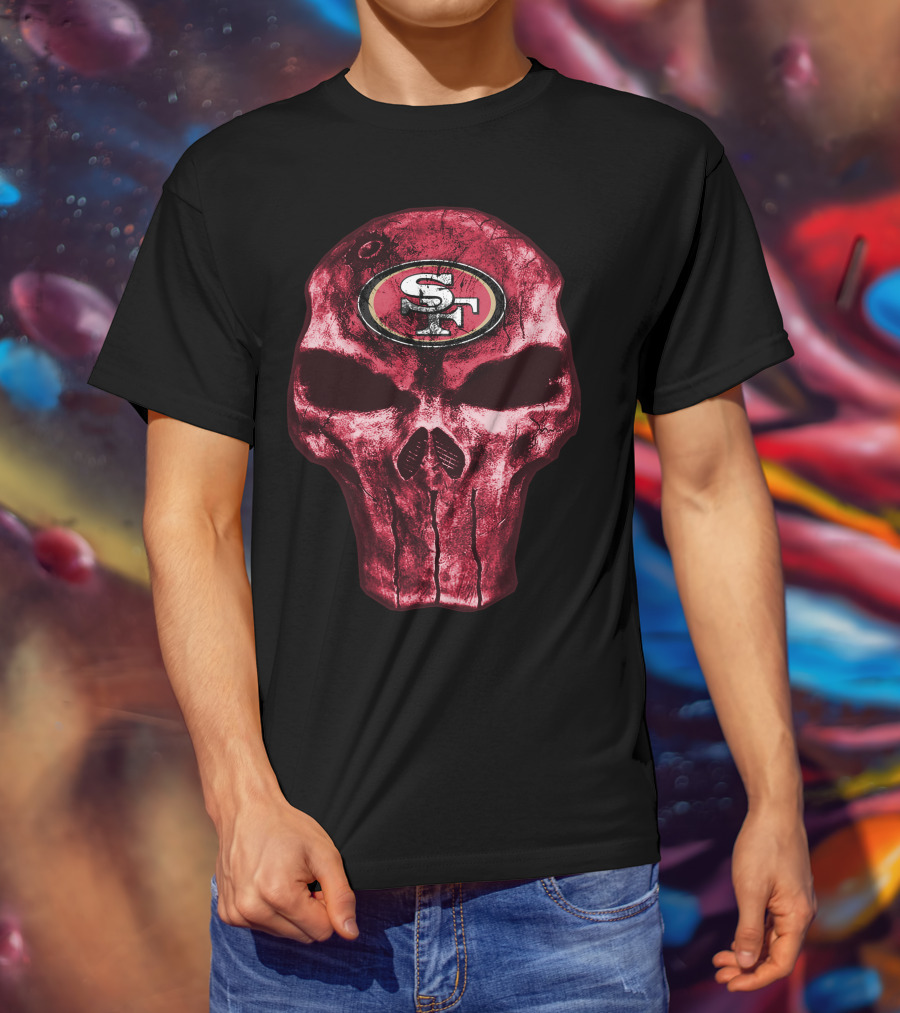 Skull V4 San Francisco 49ers SF T-Shirt