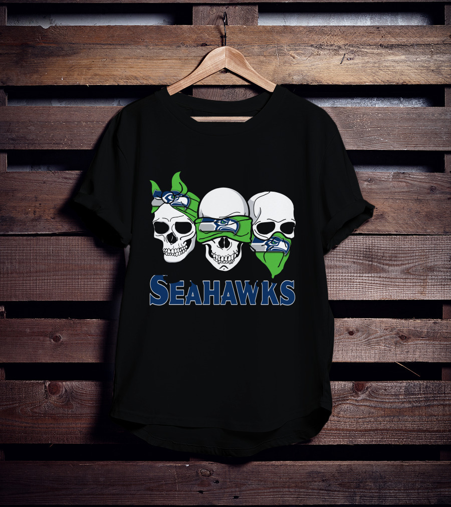 Seahawks Skulls Trio Bandana T-Shirt