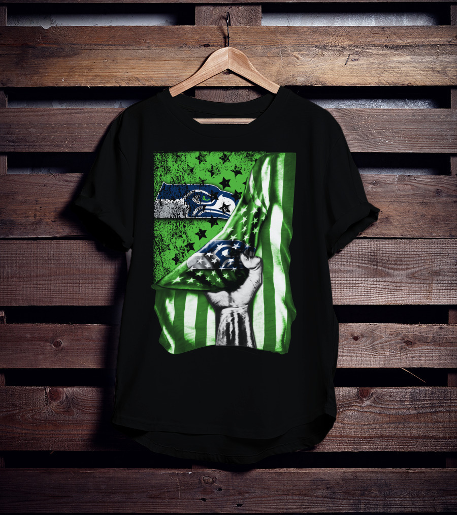 Seattle Seahawks Flag Stars And Stripes Concept T-Shirt