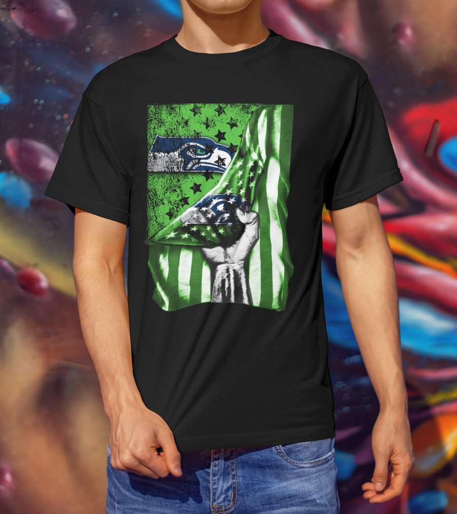 Seattle Seahawks Flag Stars And Stripes Concept T-Shirt