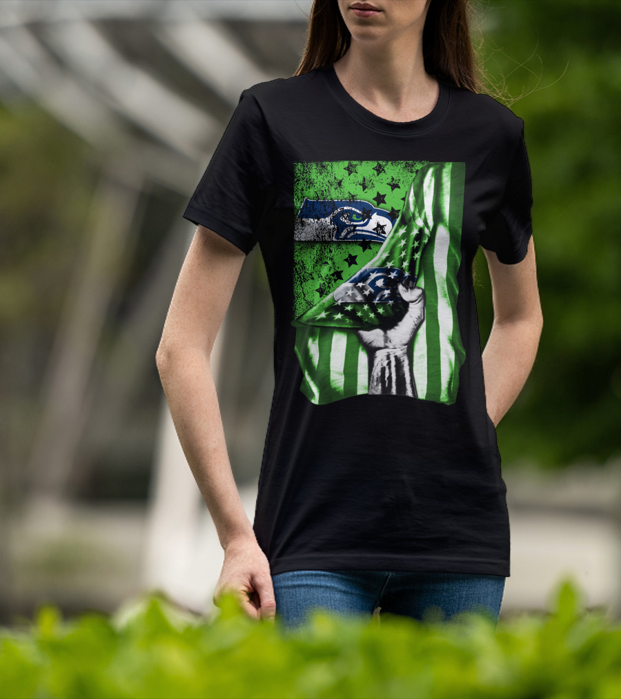 Seattle Seahawks Flag Stars And Stripes Concept T-Shirt