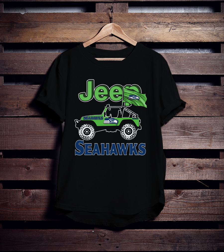 Jeep Seattle Seahawks Enthusiast Ride Flag T-Shirt