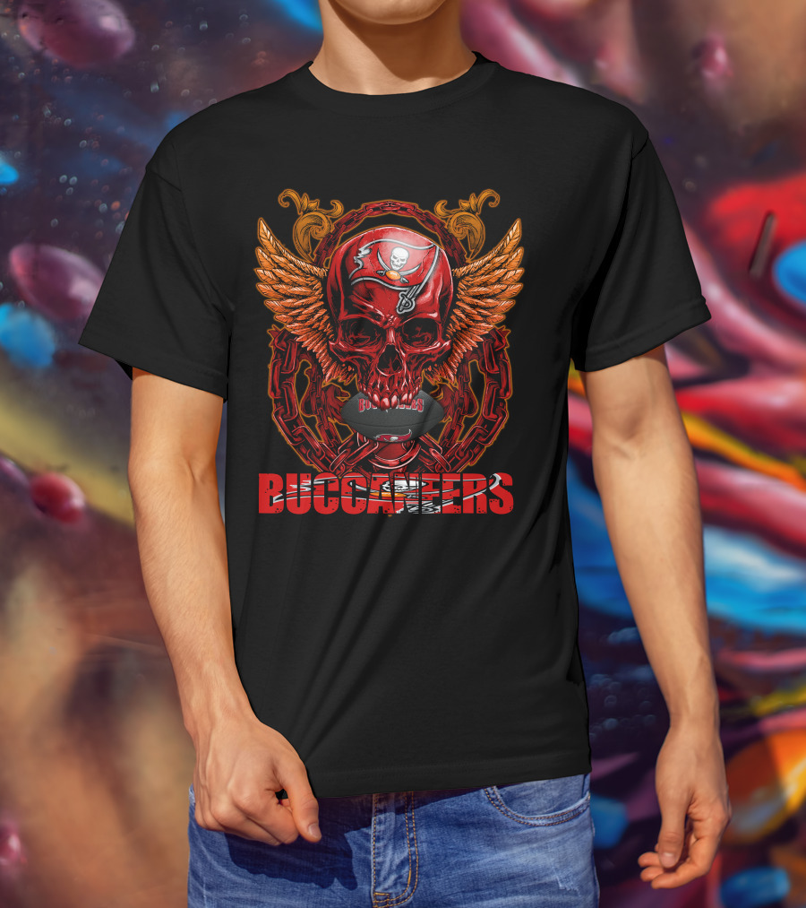 Buccaneers Skullfb Tampa Bay Buccaneers Football Wings T-Shirt
