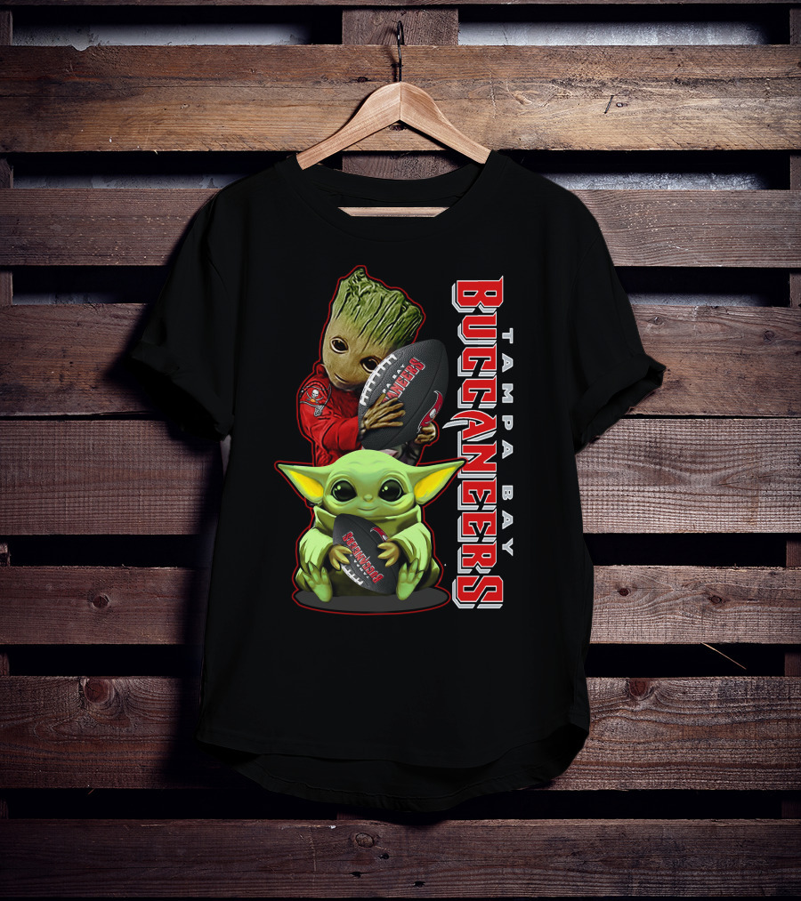 Grzd Tampa Bay Buccaneers Groot Baby Yoda Football T-Shirt