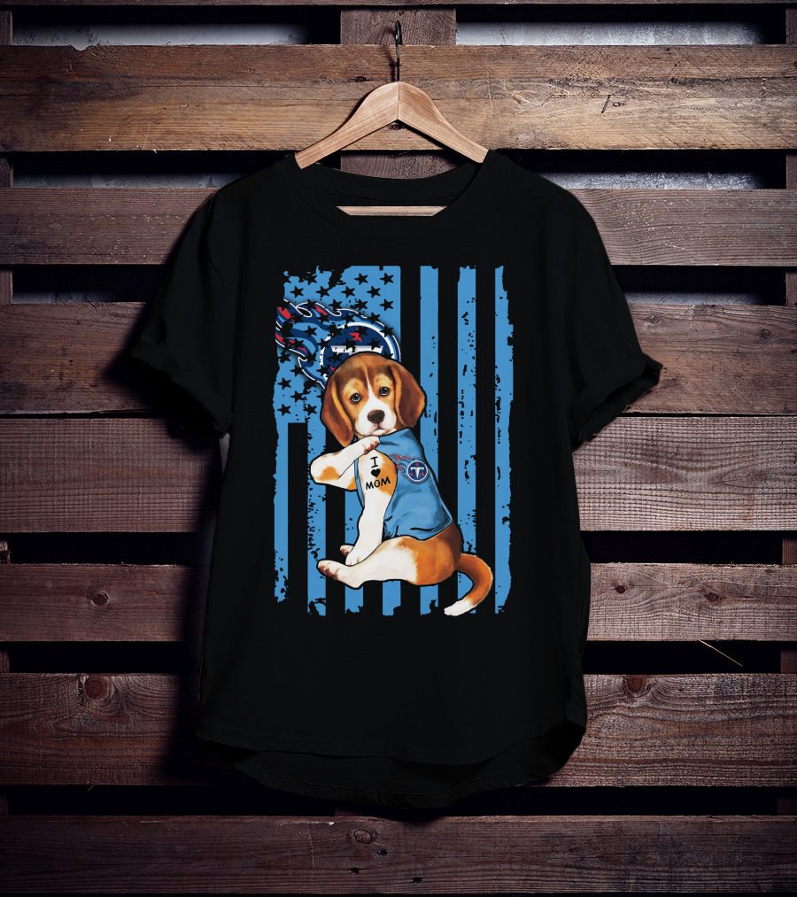 Beagle Titans Fan I Love Mom T-Shirt