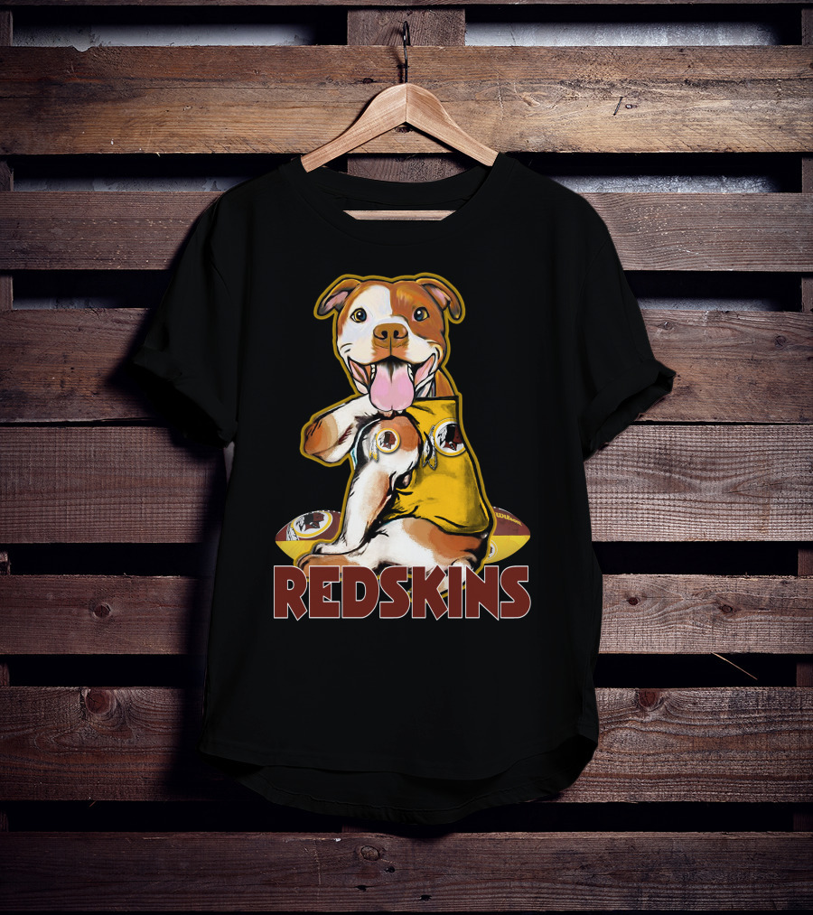 Pitbull Redskins Football Mascot T-Shirt