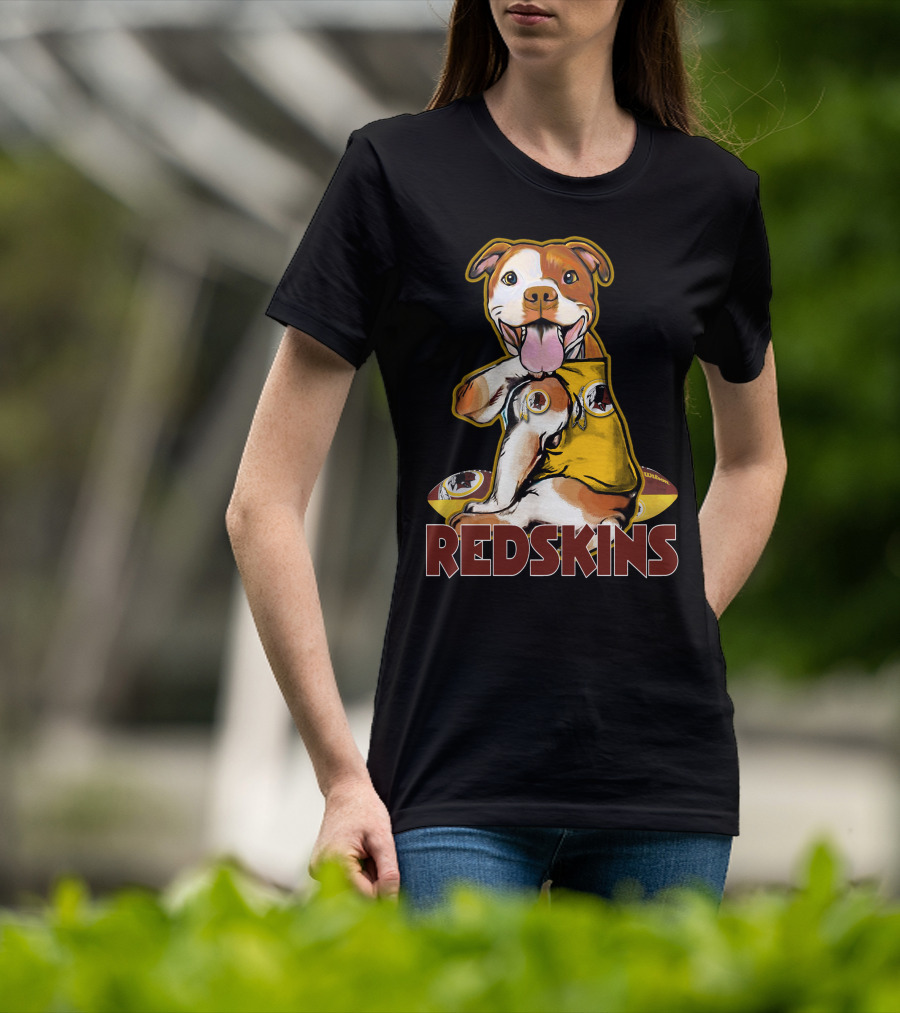 Pitbull Redskins Football Mascot T-Shirt