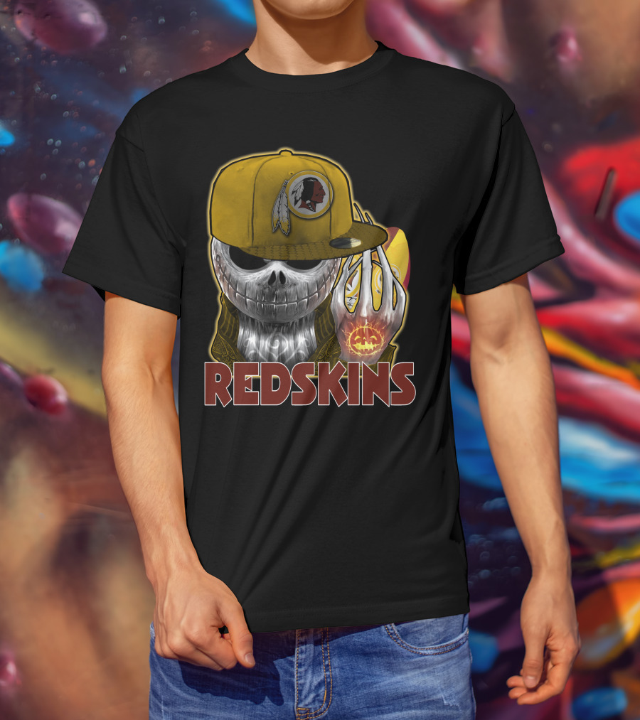 Jackskull Redskins Halloween Pumpkin T-Shirt