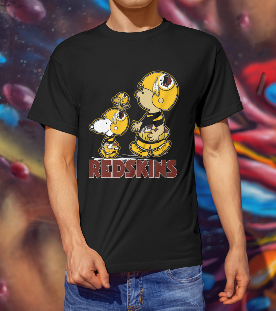 Snpfootball Redskins Peanuts Characters In Football Helmets T-Shirt