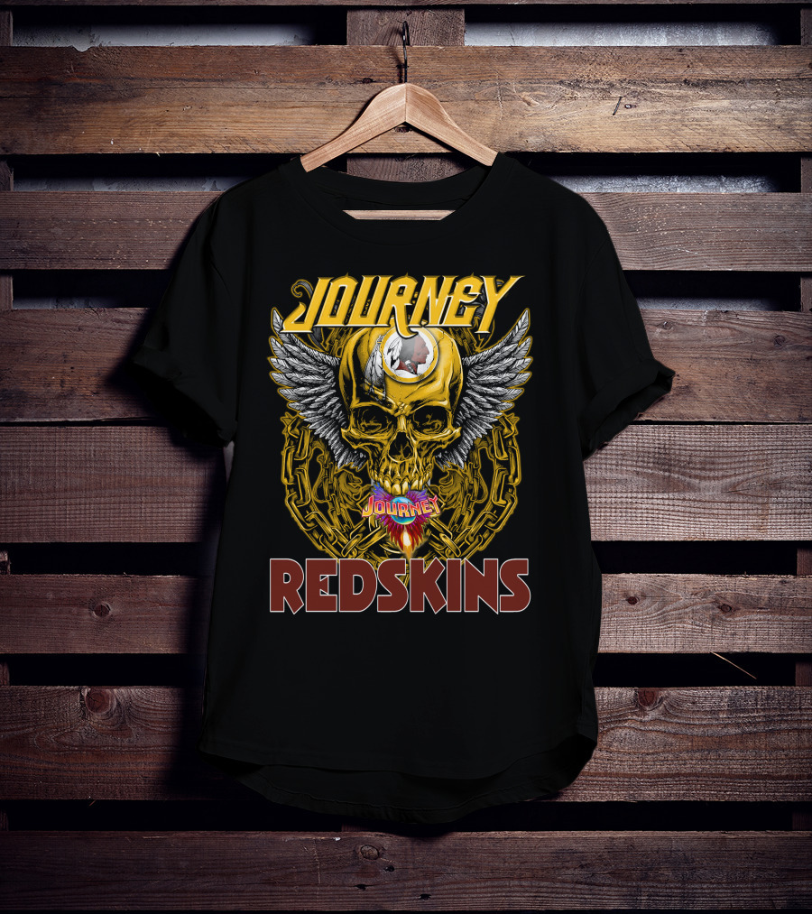 Journey Redskins Skull And Wings T-Shirt