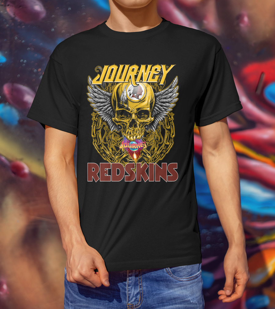 Journey Redskins Skull And Wings T-Shirt