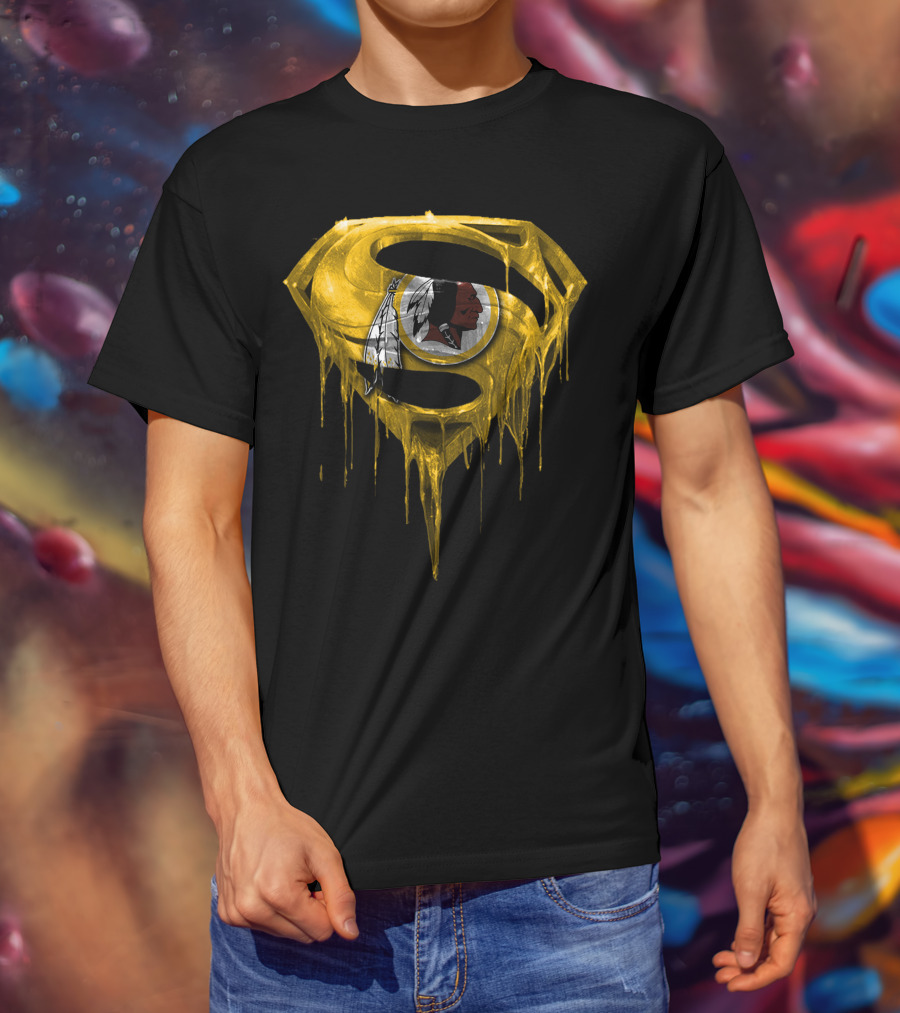 Washington Redskins Dripping Superman Symbol T-Shirt