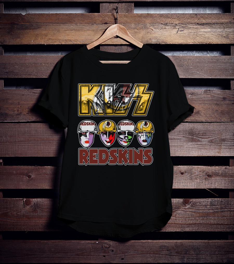 Kiss Washington Redskins Helmet Faces T-Shirt