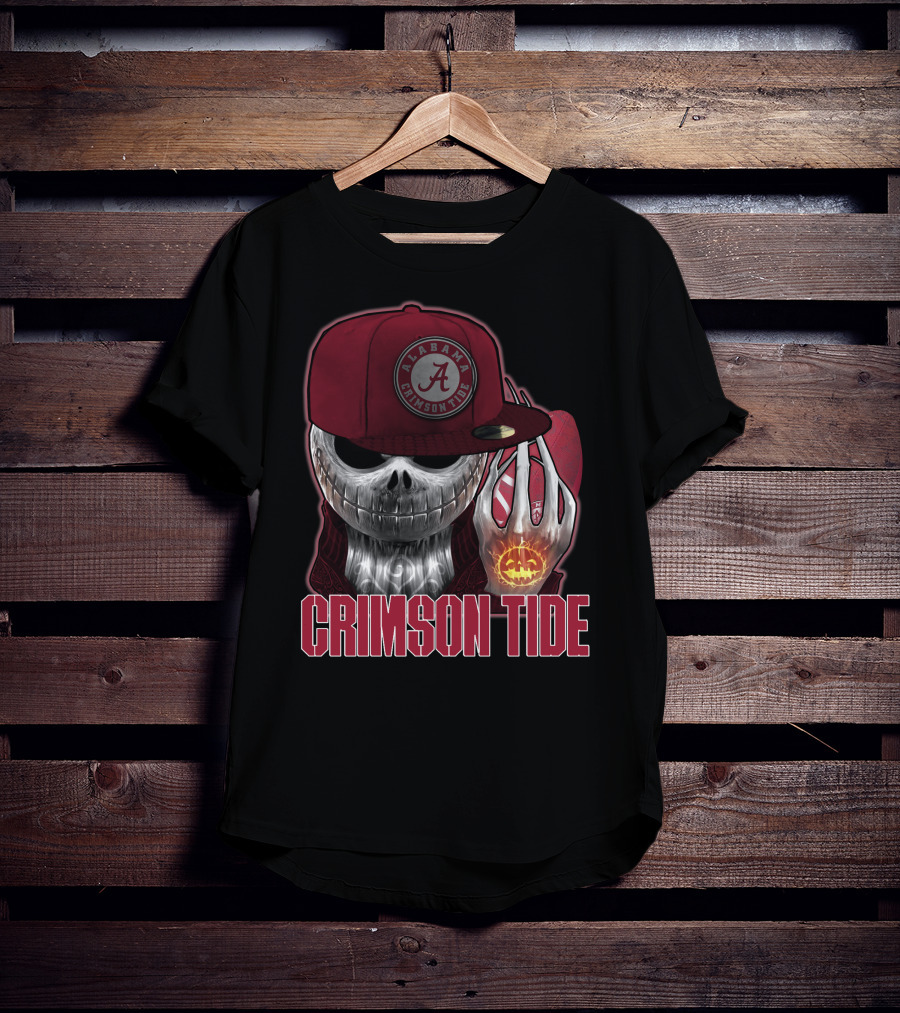 Jackskull Alabama Crimson Tide Halloween Pumpkin Skull T-Shirt