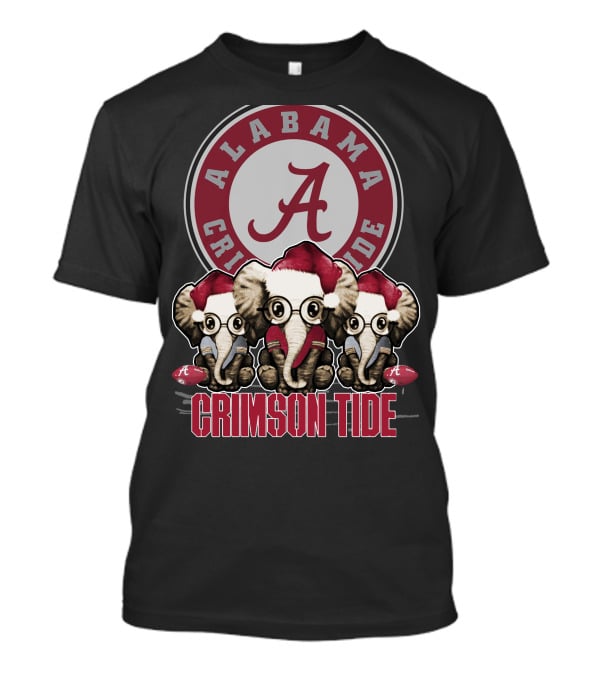 Alabama Crimson Tide Elephant Xmas Holiday Fans T-Shirt