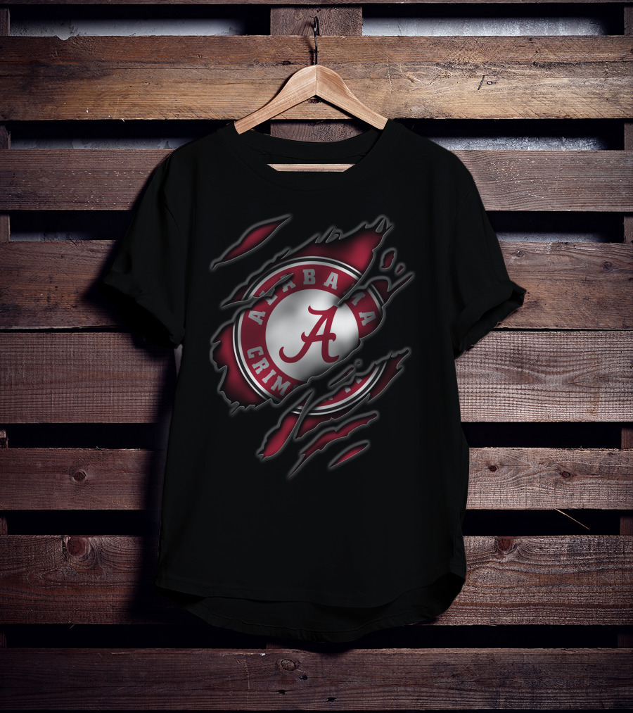 Torn Alabama Crimson Tide Logo A T-Shirt