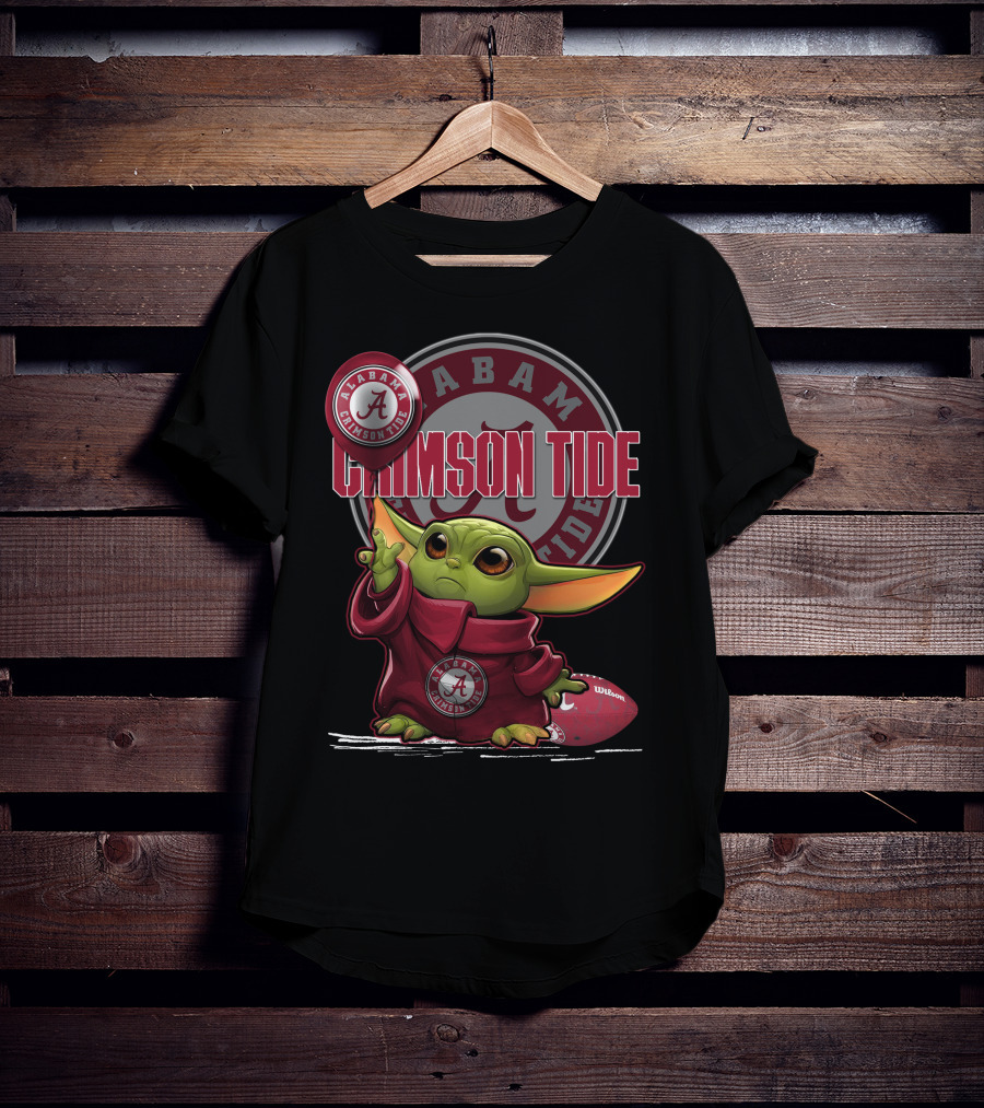 Yoda Alabama Crimson Tide Football Character With Team T-Shirt