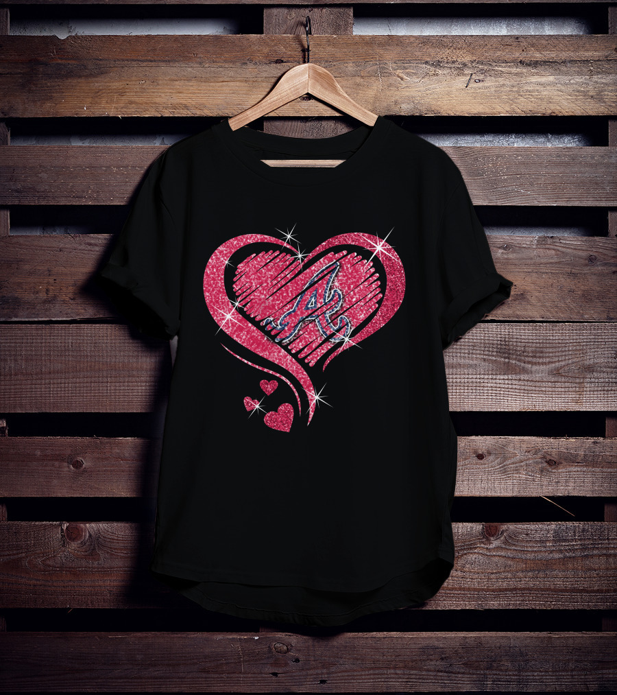 Heart Diamond Atlanta Braves Sparkling Glitter A T-Shirt