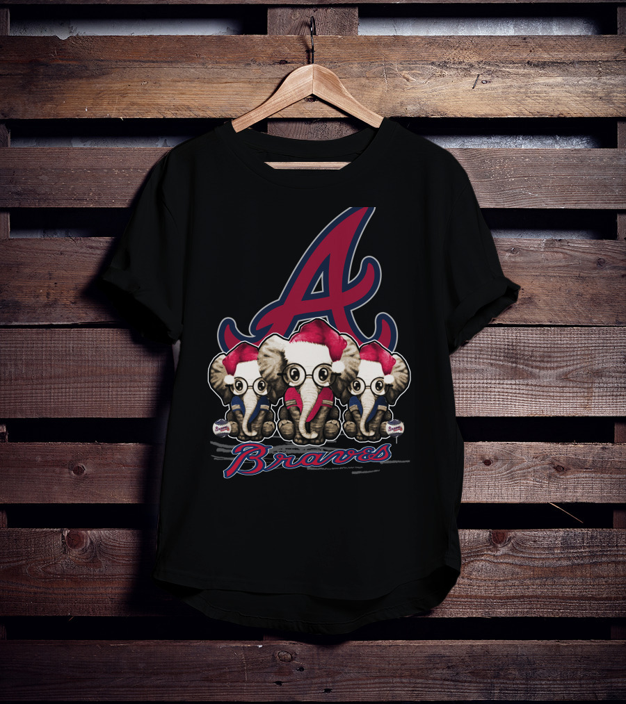 Atlanta Braves Christmas Elephants T-Shirt