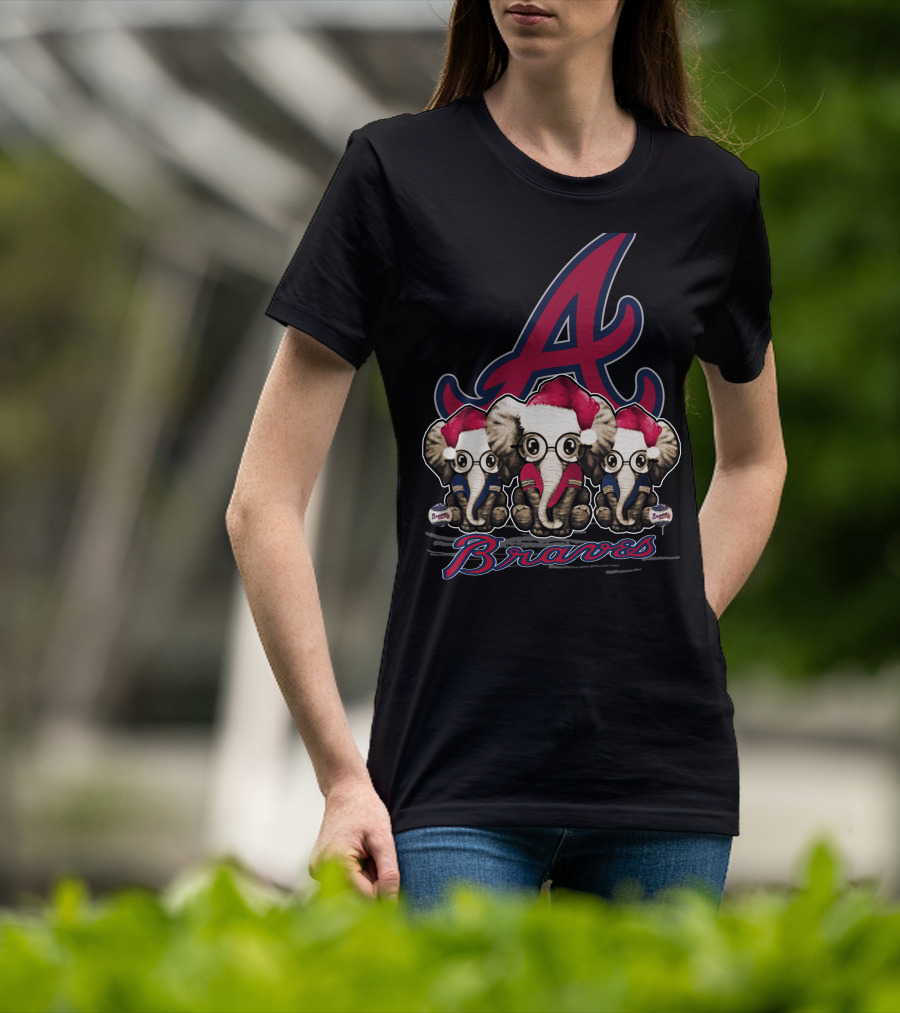 Atlanta Braves Christmas Elephants T-Shirt