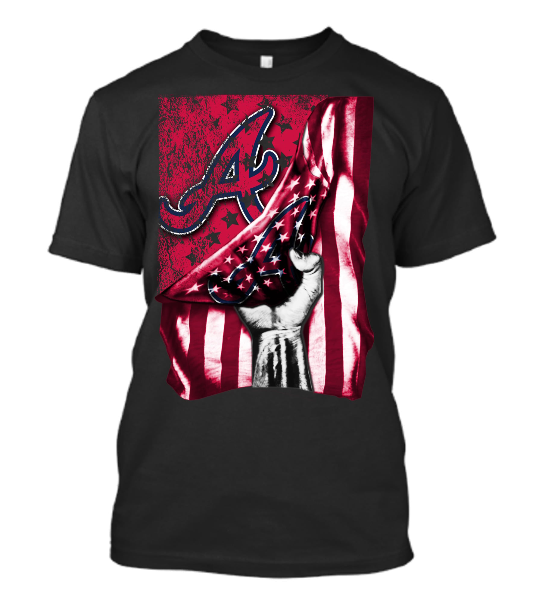 Flag Atlanta Braves Stars Stripes Baseball T-Shirt