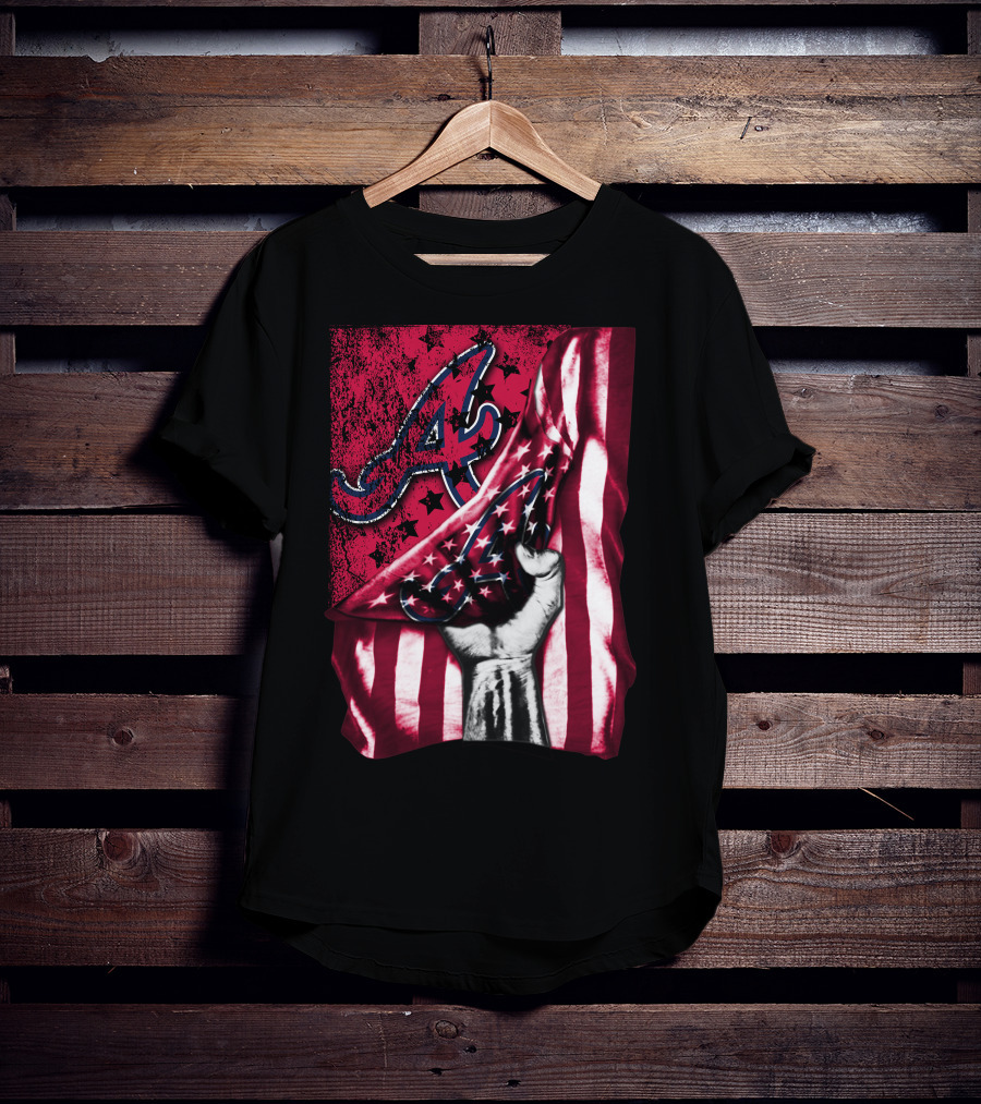 Flag Atlanta Braves Stars Stripes Baseball T-Shirt
