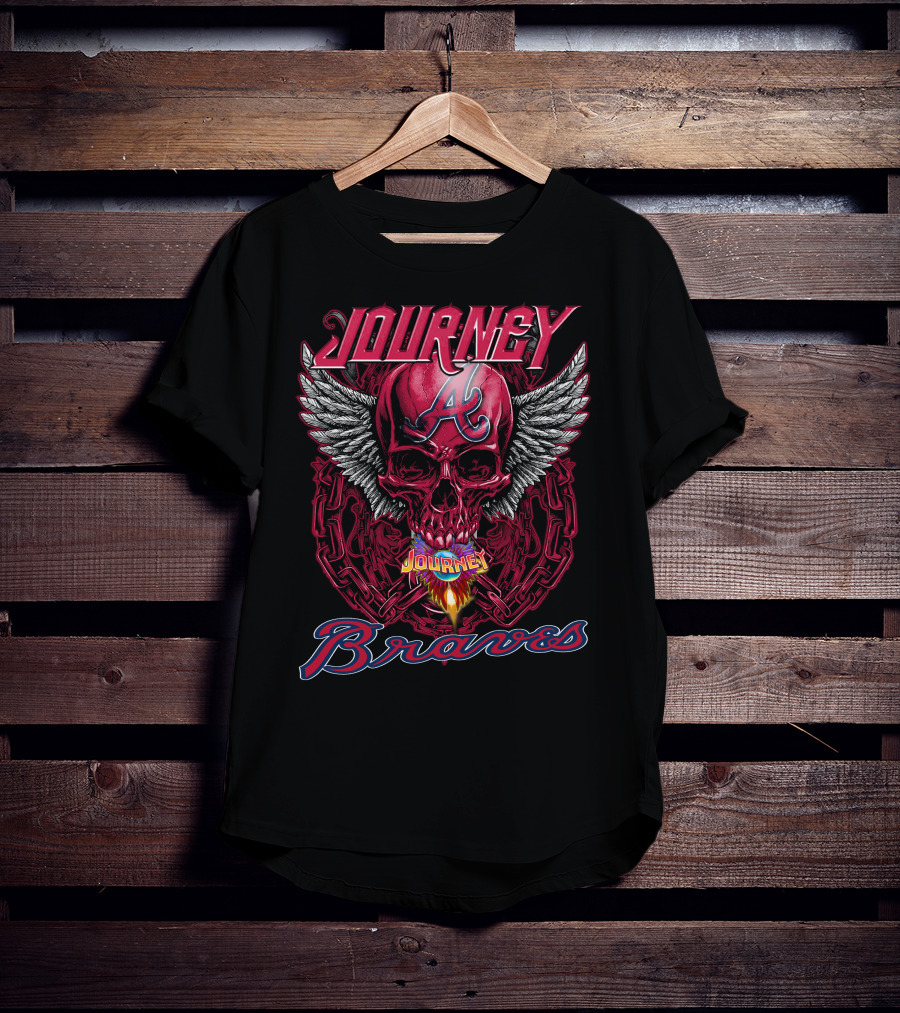 Journey Atlanta Braves Skull Wings T-Shirt
