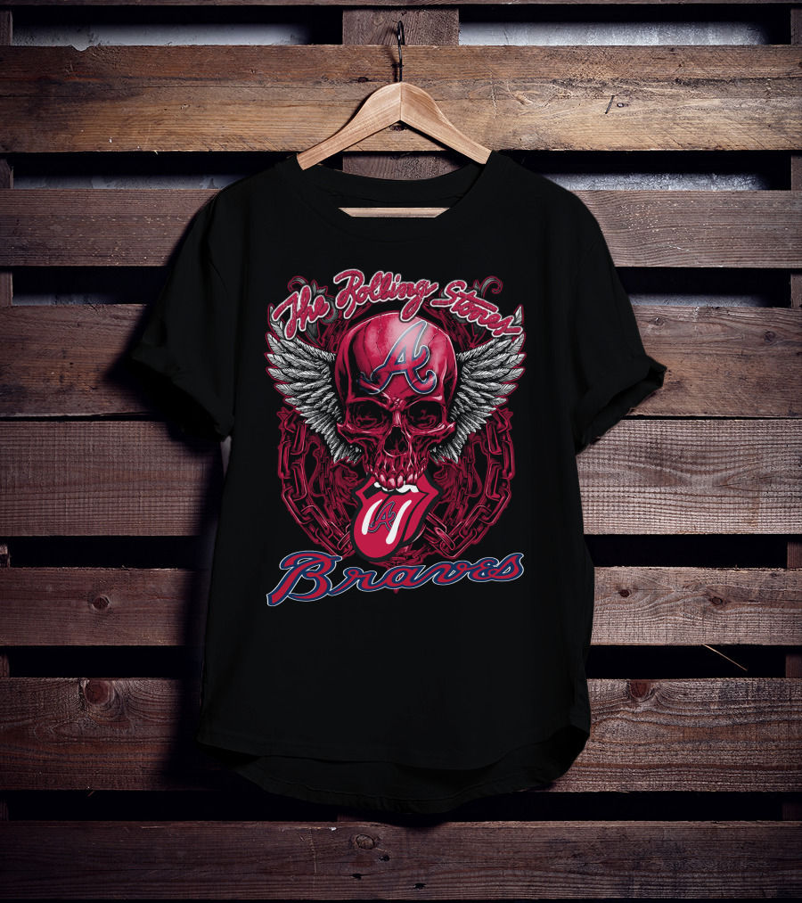The Rolling Stones Atlanta Braves Winged Skull T-Shirt
