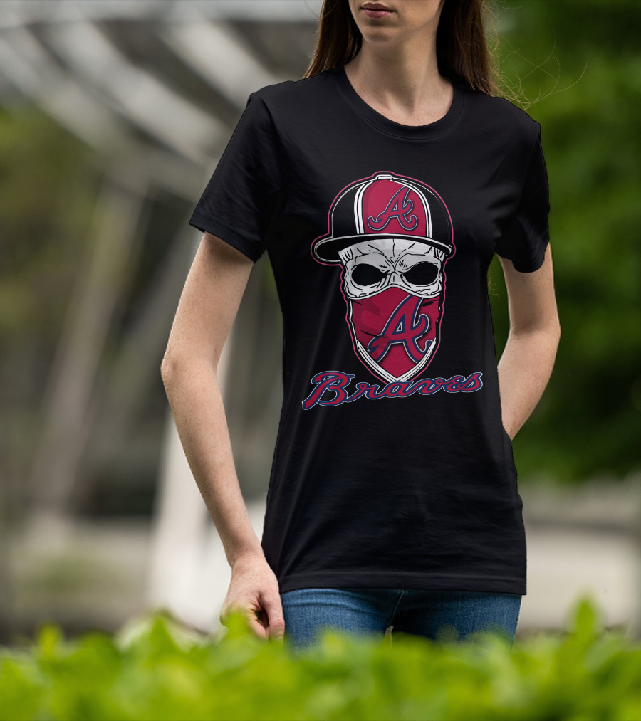 Atlanta Braves Skull Hat A T-Shirt