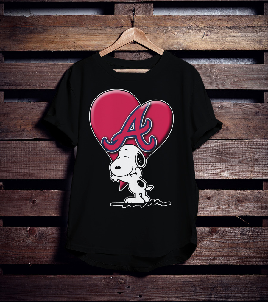 Snoopy Heart Atlanta Braves T-Shirt