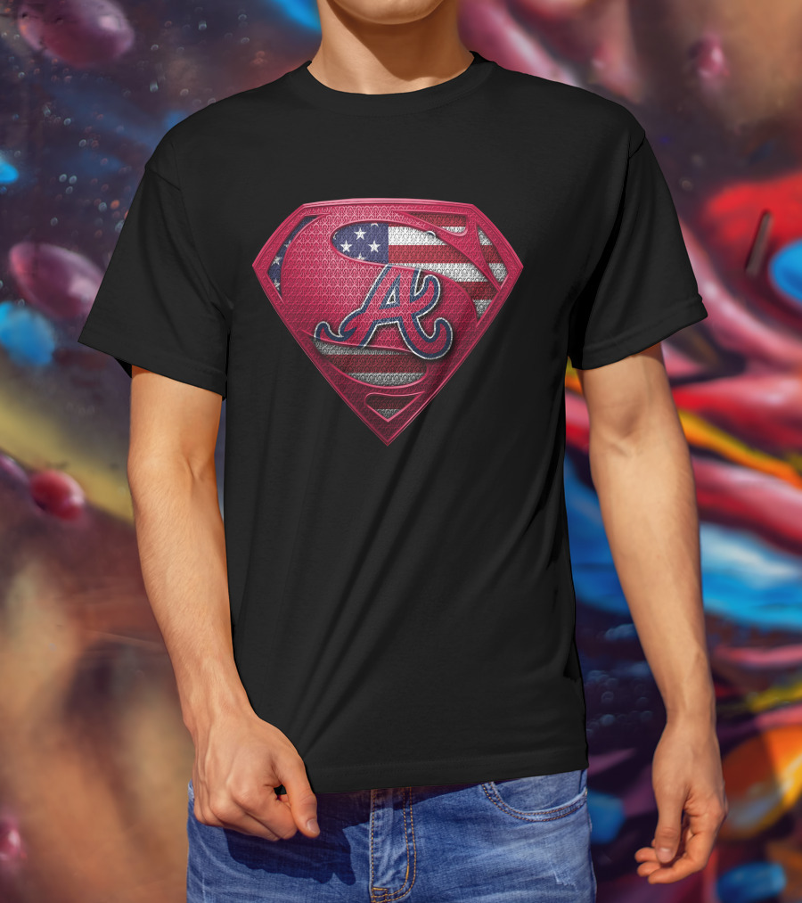 Atlanta Braves American Flag Superman T-Shirt