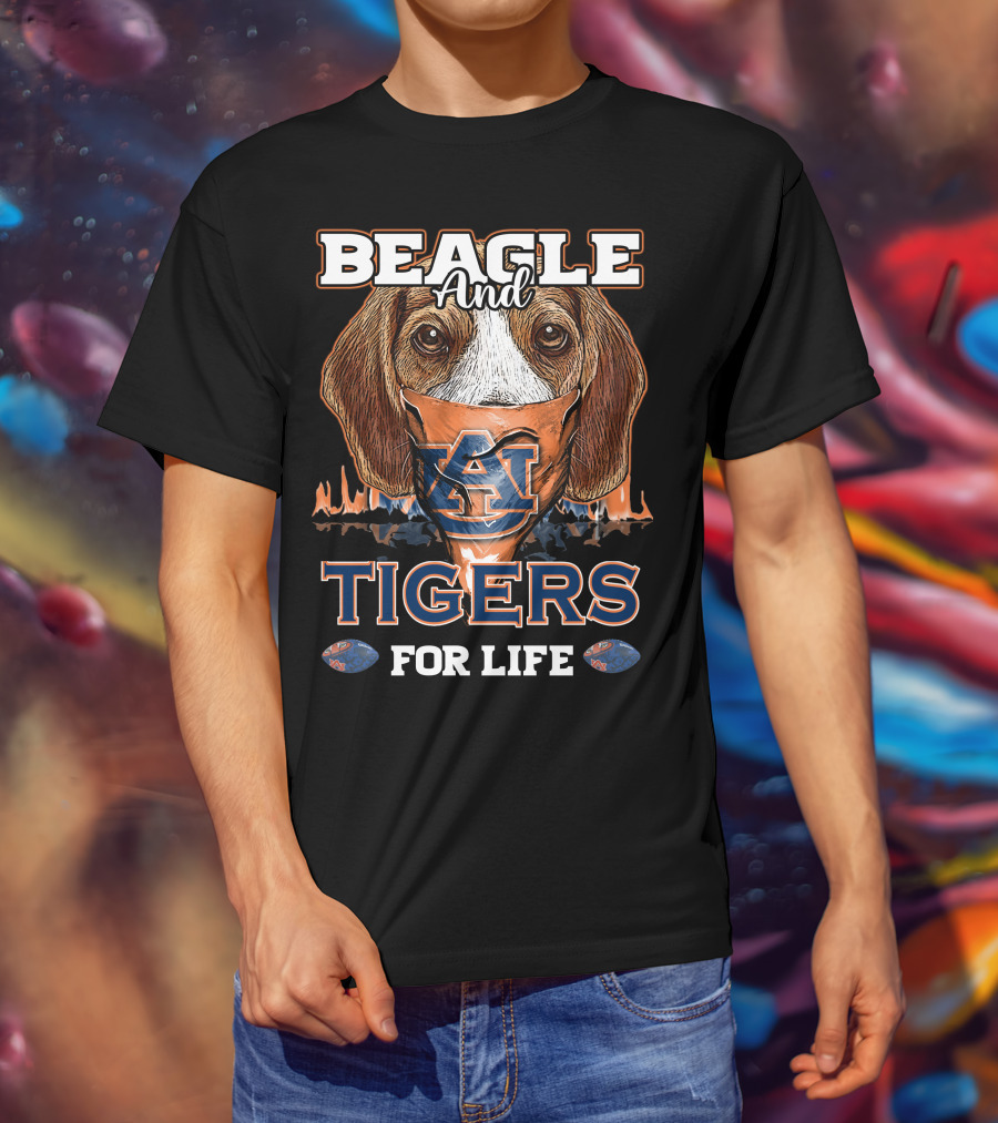 Beagle And Auburn Tigers For Life T-Shirt