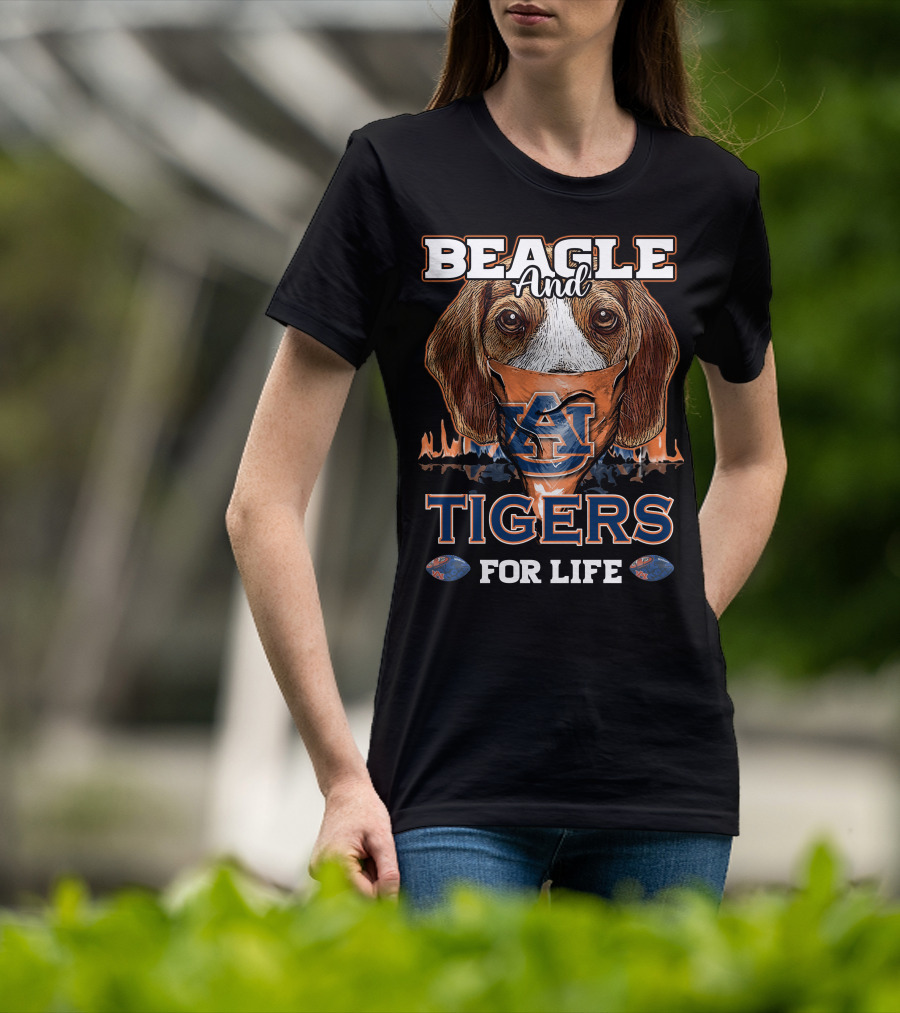 Beagle And Auburn Tigers For Life T-Shirt