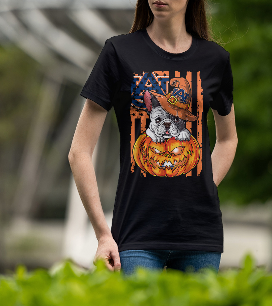 Hlw Bulldog Auburn Tigers Halloween Jack-O'-Lantern T-Shirt